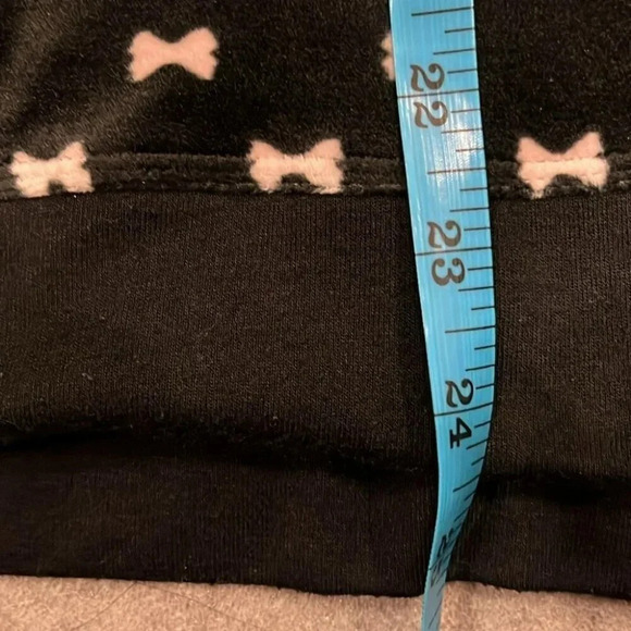 [XL]Kate Spade Black Velvet  Crew Neck Lounge Sweater PJ Top with Pink Bow Print - Picture 8 of 9
